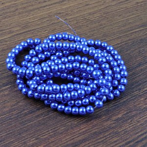 Perełki kulki ze szkła 4mm błękit królewski perłowy (200szt.)