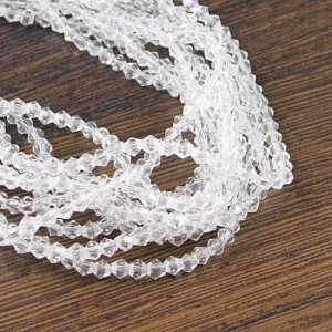 Koraliki szklane kryształki bicone 3mm przezroczyste (około 110szt.)