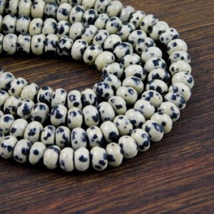 Jaspis dalmatyńczyk oponki gładkie 8x5mm (6szt.)