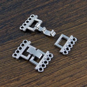 Zapięcie zegarkowe do bransoletek metalowe 23x16mm ciemne srebro (1kpl.)