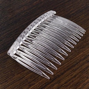 Grzebień do włosów baza z plastiku 70x45mm przezroczysta (2szt.)