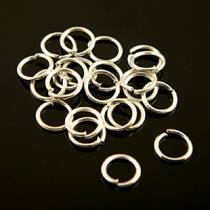 Ogniwka kółeczka montażowe otwarte 6mm metalowe srebrne (100szt.)