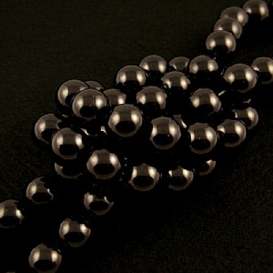 Perełki kulki gładkie ze szkła 8mm czarne nieprzezroczyste (100szt.)
