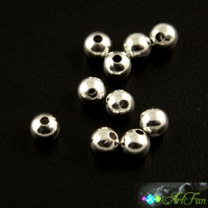 Kuleczki dystansowe separatory przekładki metalowe 2mm srebrne (200szt.)