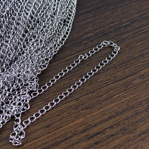 Łańcuszek typu pancerka stal chirurgiczna 4x3mm ciemny srebrny (1metr)