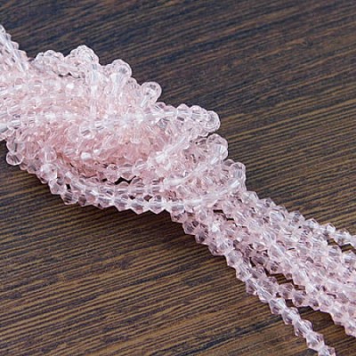 Kryształki ze szkła 3mm jasno różowe (110szt.)