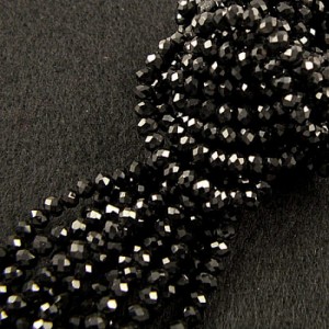 Oponki fasetowane szklane 4x3mm czarne nieprzezroczyste (110szt.)