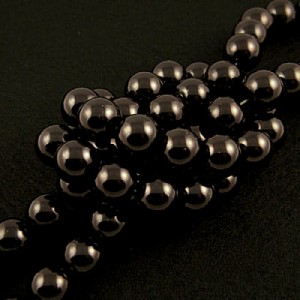 Perełki szklane kulki 6mm czarne (około 140szt.)