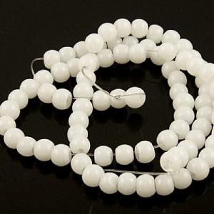 Kulki ze szkła 4mm białe nieprzezroczsyte (95szt.)