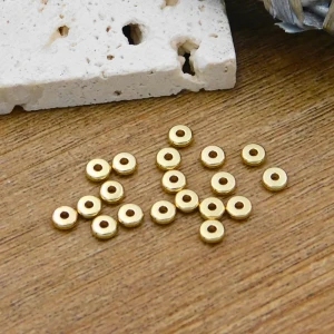 Złota przekładka dysk oponka gładka stal chirurgiczna pozłacana 4x1.2mm (4szt.)