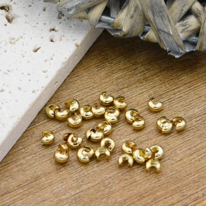 Złote covery osłonki na zaciski stal chirurgiczna pozłacana 3mm (10szt.)