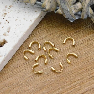 Złote podkówki ochronki linek 6x4.5mm stal chirurgiczna pozłacana (6szt.)