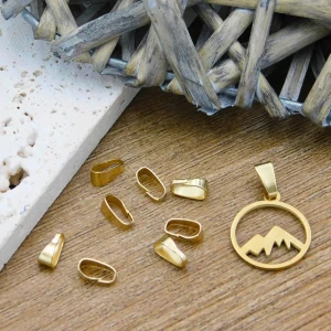 Złota krawatka zatrzaskowa stal chirurgiczna pozłacana 7x3.5x3mm (2szt.)