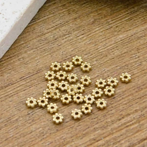Złote separatory przekładki kwiatki stal chirurgiczna pozłacana 3x1mm (6szt.)