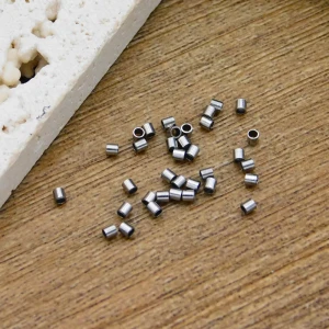 Rurki zaciskowe stopery do linki żyłki stal chirurgiczna 1.5x1.5mm ciemne srebro (10szt.)