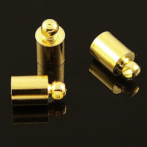 Końcówki do wklejania z metalu 10x5mm wewnątrz 4.5mm srebrne (4szt)