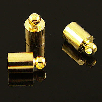 Końcówki do wklejania z metalu 10x5mm wewnątrz 4.5mm srebrne (4szt)