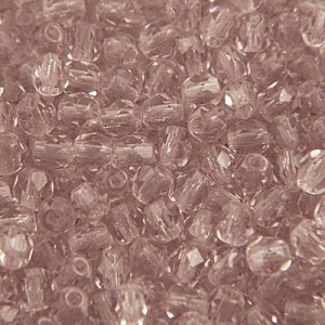Czeskie koraliki szklane Fire Polish 4mm Lt.Amethyst (40szt.)