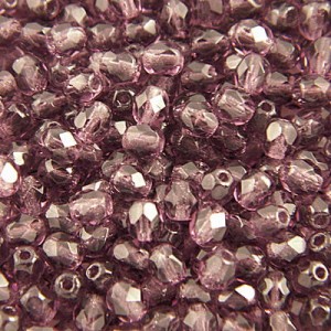Koraliki Fire Polish ze szkła 4mm Amethyst (40szt.)