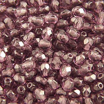 Koraliki Fire Polish ze szkła 4mm Amethyst (40szt.)