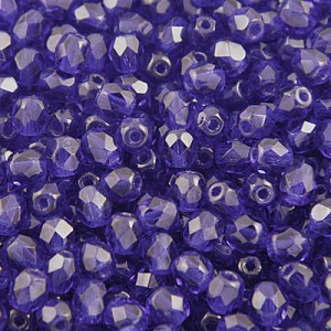 Koraliki Fire Polish ze szkła 4mm Cobalt (40szt.)