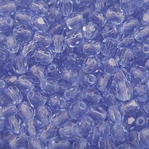 Szklane koraliki czeskie Fire Polish 4mm Sapphire (40szt.)