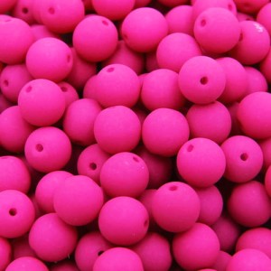 Czeskie koraliki szklane kulki 6mm Neon Pink (20szt.)