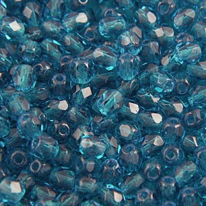 Koraliki Fire Polish ze szkła 4mm Capri Blue (40szt.)