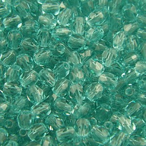 Czeskie koraliki szklane Fire Polish 4mm Teal (40szt.)