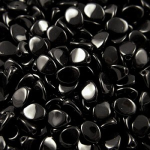 Czeskie koraliki szklane Pinch 5x3mm czarne (5gram)
