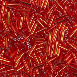 Koraliki Miyuki Bugle 2-0010 Flame Red Silver-Lined 6mm (10g)