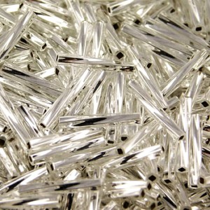 Koraliki Miyuki Bugle Twist 12x2mm Crystal Silver Lined (10g)