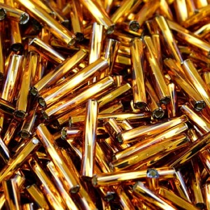 Koraliki Miyuki Bugle Twist 12x2mm Dark Topaz Silver Lined (10g)
