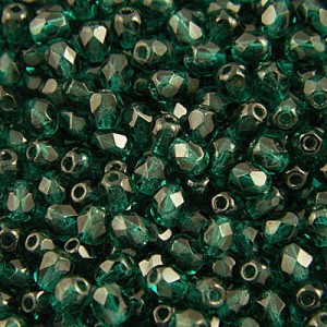 Koraliki Fire Polish ze szkła 4mm Dark Emerald (40szt.)