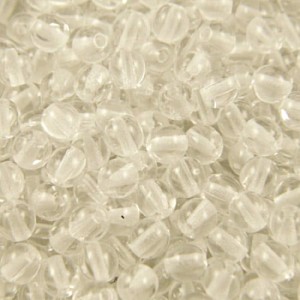 Czeskie koraliki szklane kulki 4mm przezroczyste (40szt.)