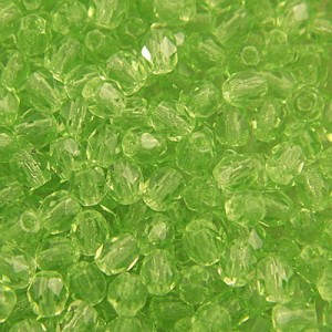 Koraliki Fire Polish ze szkła 4mm Lt. Green (40szt.)