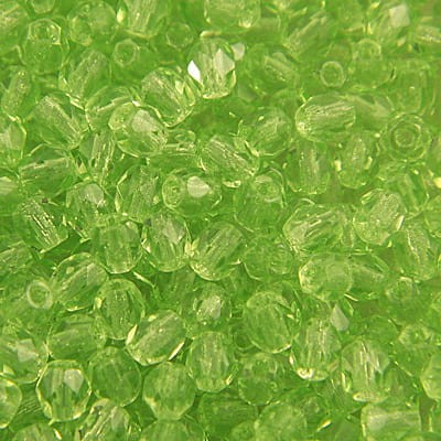 Koraliki Fire Polish ze szkła 4mm Lt. Green (40szt.)