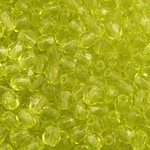 Koraliki Fire Polish ze szkła 4mm Light Olivine (40szt)