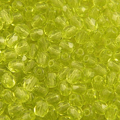 Koraliki Fire Polish ze szkła 4mm Light Olivine (40szt)