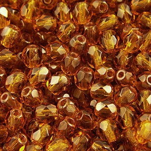 Koraliki Fire Polish ze szkła 4mm Dark Topaz (40szt)