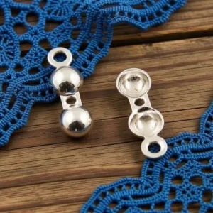 Łapaczki końcówki dziewczynki 12.5x4mm srebro próby 925 (2szt.)
