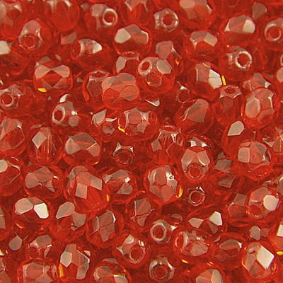 Koraliki Fire Polish ze szkła 4mm Siam Ruby (40szt.)