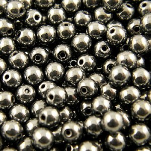 Czeskie koraliki szklane kulki 3mm Hematite (40szt.)
