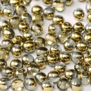 Czeskie koraliki szklane kulki 3mm Crystal Amber (40szt.)