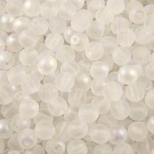 Czeskie koraliki szklane kulki 4mm Crystal AB Matted (40szt.)