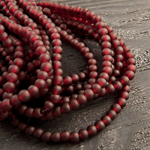 koraliki-szklane-kulki-oszronione-matowe-4mm-bordowe