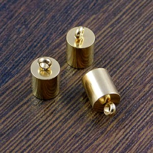 Złote końcówki tulejki do wklejania 11x7mm wew. 6mm stal nierdzewna pozłacana IP (2szt.)