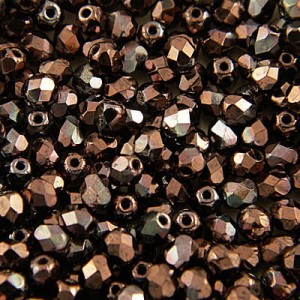 Koraliki Fire Polish ze szkła 4mm Luster - Metallic Amethyst (40szt)