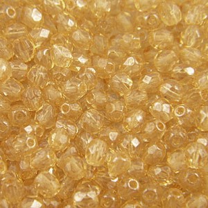 Koraliki Fire Polish ze szkła 4mm Luster - Transparent Champagne (40szt.)