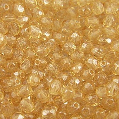 Koraliki Fire Polish ze szkła 4mm Luster - Transparent Champagne (40szt.)